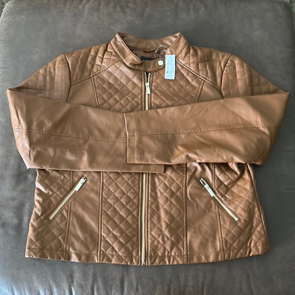 Women’s Cognac Polyurethane New York & Company Jacket in size XXL